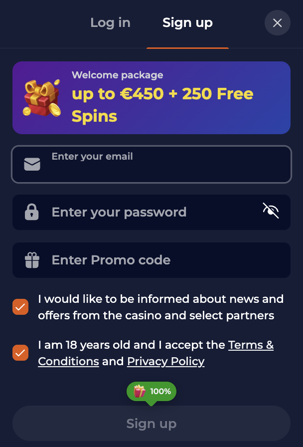 Registration Ninecasino in Netherlands