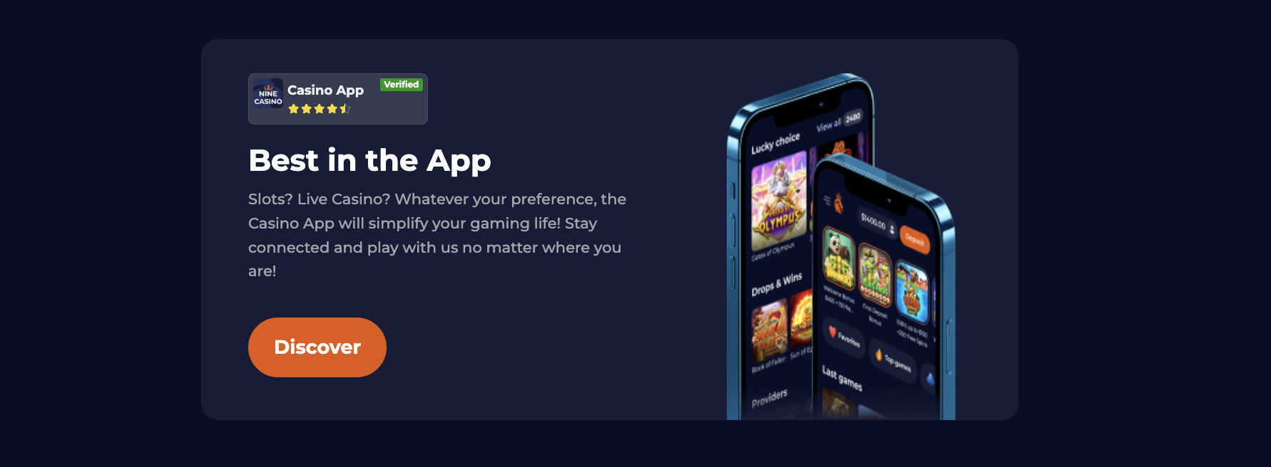 Download Mobile App Nine Casino in Netherlands
